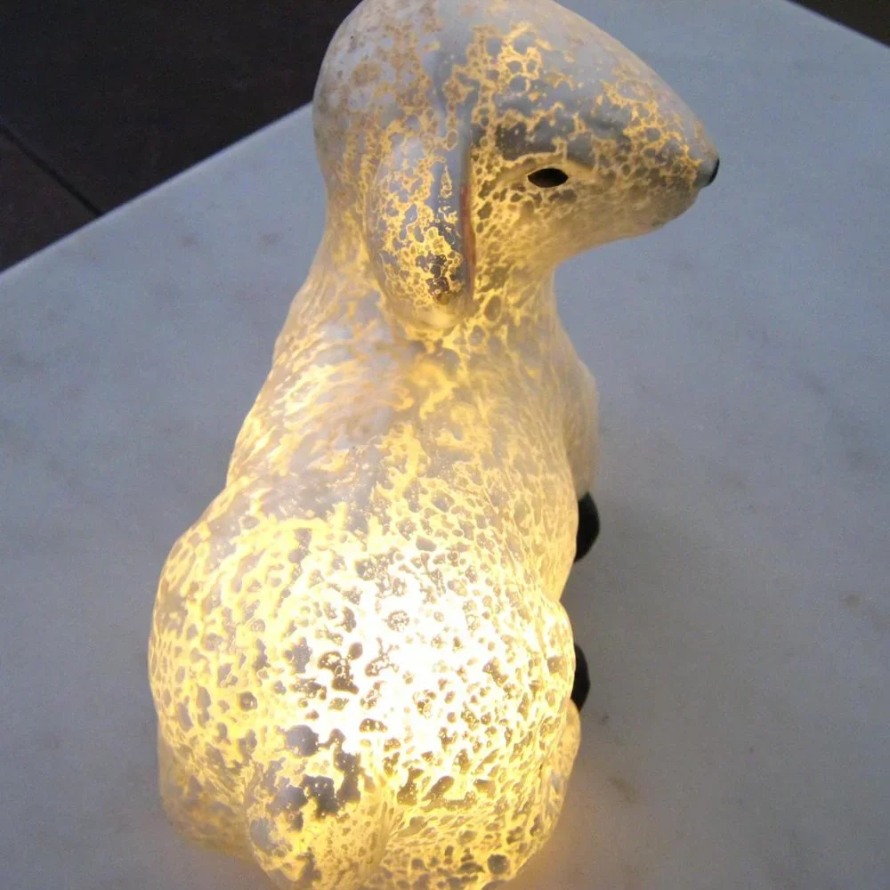 Illuminated Mercury Glass Lamb - Picture 7 of 7